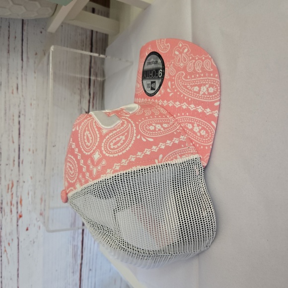 NWT Mens Austin Dillon New Era Pink 9 Forty A-frame Trucker Paisley Hat - Picture 9 of 9